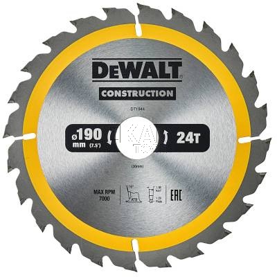 Tarcza pilarska do drewna 190x30x1,8mm 24z DeWalt DT1944 - zdjęcie nr 2
