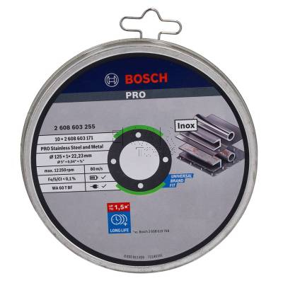 Zestaw 10 tarcz do cięcia stali i metalu 125x1mm BOSCH 2608603255 + puszka - zdjęcie nr 4