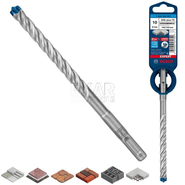 Wiertło udarowe BOSCH EXPERT SDS PLUS-7X 10x100x165 2608900097