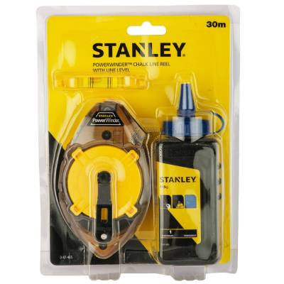 Sznur traserski 30m PowerWinder Stanley FatMax 0-47-465 + kreda + poziomica - zdjęcie nr 2