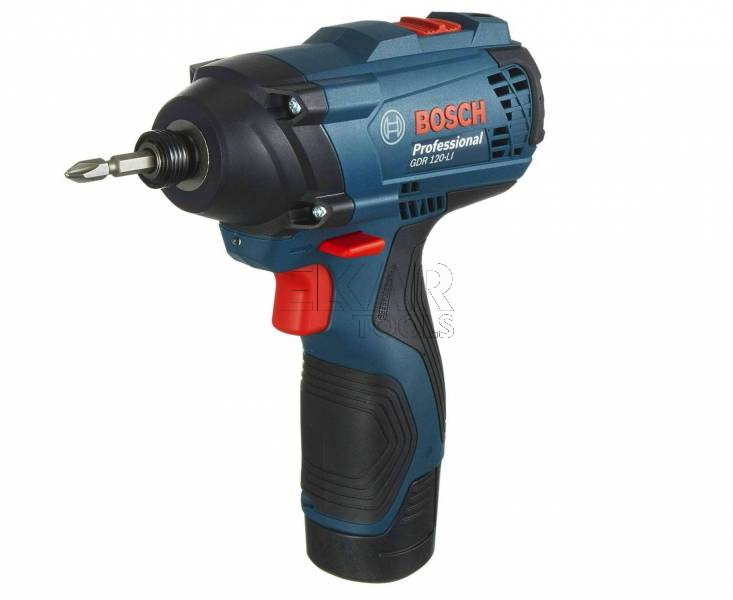 Zakrętarka udarowa BOSCH GDR 120-LI 1/4 12V 100Nm + 2Ah + walizka - zdjęcie nr 3