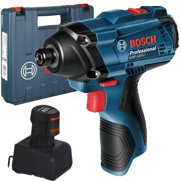 Zakrętarka udarowa BOSCH GDR 120-LI 1/4 12V 100Nm + 2Ah + walizka