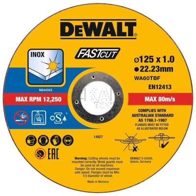 Zestaw 100 tarcz korundowych do cięcia stali i metalu 125x1mm DeWalt DT20540 - zdjęcie nr 2
