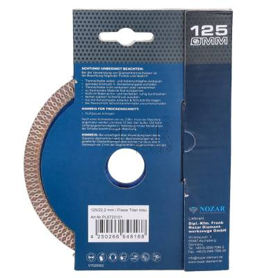 Tarcza diamentowa do płytek 125mm Fliese Titan Blau NOZAR 6720101 - zdjęcie nr 4