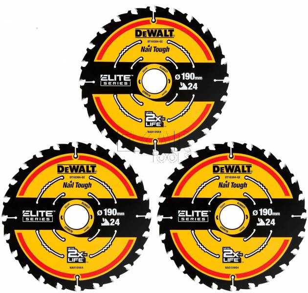 Tarcze pilarskie do drewna 3szt 190x30x1,6mm 24z EXTREME DeWalt DT10399 - zdjęcie nr 2