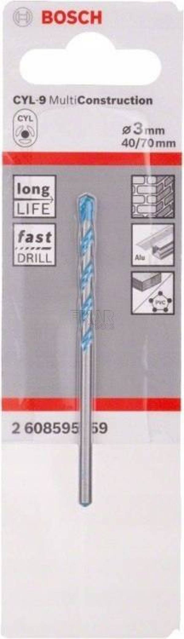Wiertło uniwersalne MULTICONSTRUCTION 3x70mm Bosch 2608595359 - zdjęcie nr 2