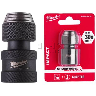 Adapter uchwyt do bitów 1/2 kwadrat na 1/4 HEX Milwaukee 4932471828 - zdjęcie nr 2
