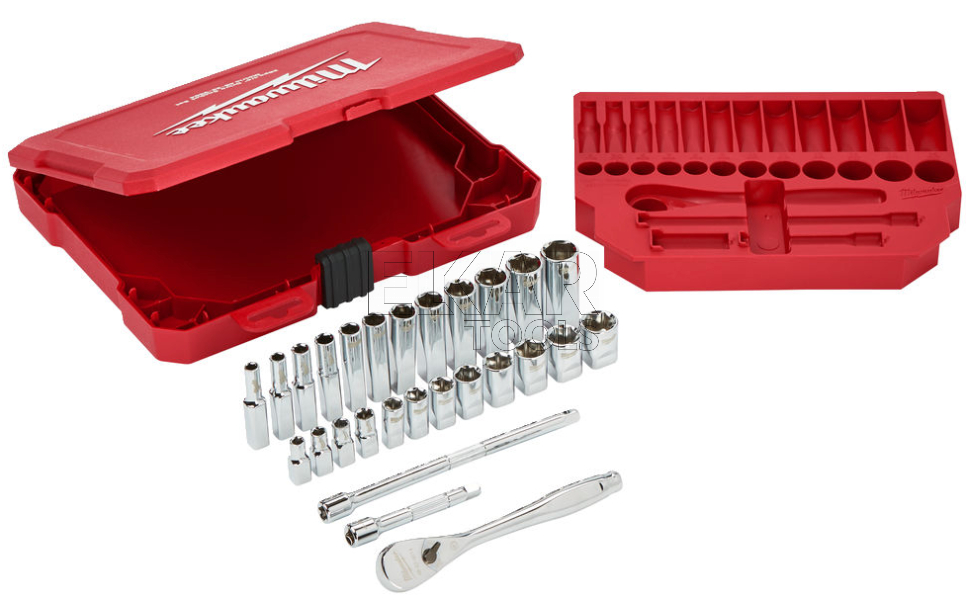 Zestaw nasadek 1/4 z grzechotką 28 sztuk Milwaukee 4932464943 - zdjęcie nr 2