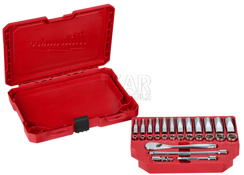 Zestaw nasadek 1/4 z grzechotką 28 sztuk Milwaukee 4932464943 - zdjęcie nr 4