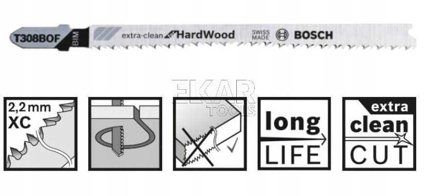 Brzeszczot do wyrzynarki BOSCH T 308 BOF do drewna 2608636641 - zdjęcie nr 2