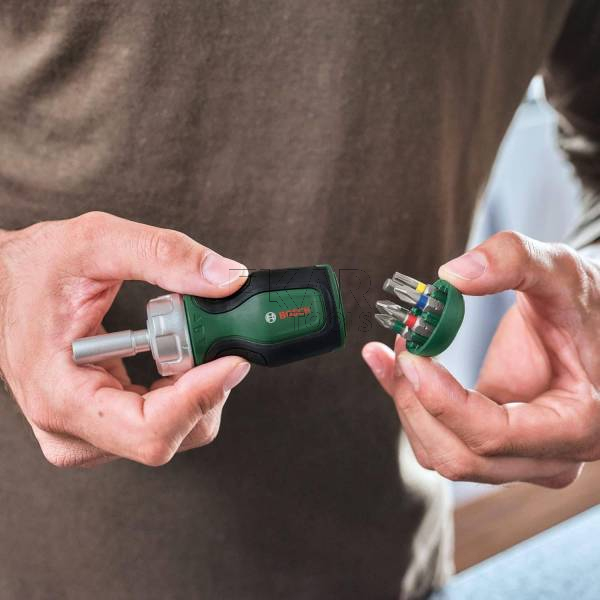Wkrętak ręczny z grzechotką + 6 bitów BOSCH 1600A027PK - zdjęcie nr 3