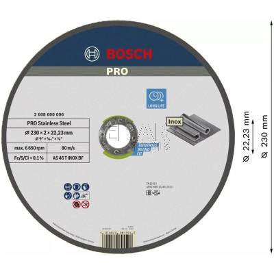Tarcza korundowa do cięcia stali nierdzewnej 230x2mm 1szt. BOSCH 2608600096 - zdjęcie nr 2