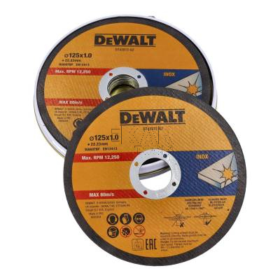 Zestaw 10 tarcz korundowych do cięcia metalu INOX 125x1mm DeWalt DT43972 - zdjęcie nr 3