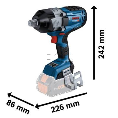 Klucz udarowy BOSCH GDS 18V-1600 HC 06019M1002 3/4 1600Nm + 2x8Ah + L-BOXX - zdjęcie nr 2