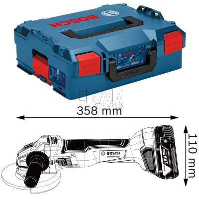Szlifierka kątowa BOSCH GWS 18V-10 06019J4004 125mm + L-BOXX + 2x5Ah - zdjęcie nr 3
