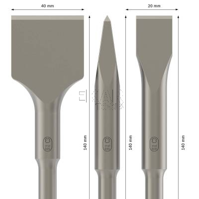 Zestaw 3 dłut krótkich SDS-PLUS 140mm BOSCH 2608690180 - zdjęcie nr 2