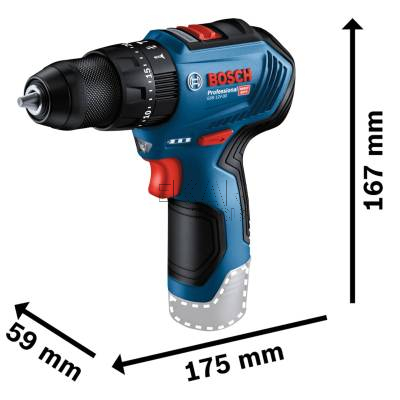 Wiertarka udarowa BOSCH GSB 12V-30 06019G9100 + 2x2Ah + walizka - zdjęcie nr 3