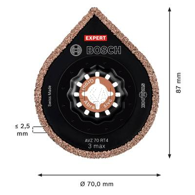 Brzeszczot do spoinowania AVZ 70 RT4 3 MAX 1szt. BOSCH EXPERT 2608900041 - zdjęcie nr 2
