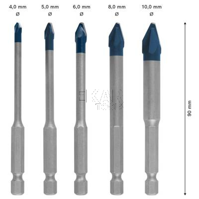 Zestaw 5 wierteł do ceramiki 4-10mm Hard Ceramic BOSCH EXPERT 2608900597 - zdjęcie nr 2