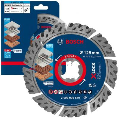 Diamentowa Tarcza tnąca EXPERT MultiMaterial X-LOCK 125mm BOSCH