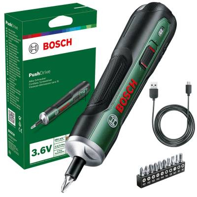 Wkrętak akumulatorowy BOSCH PushDrive 06039C6002 3,6V + bity