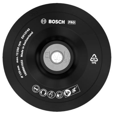 Talerz oporowy pod fibrę miękki 125mm M14 BOSCH 1608601033 - zdjęcie nr 2