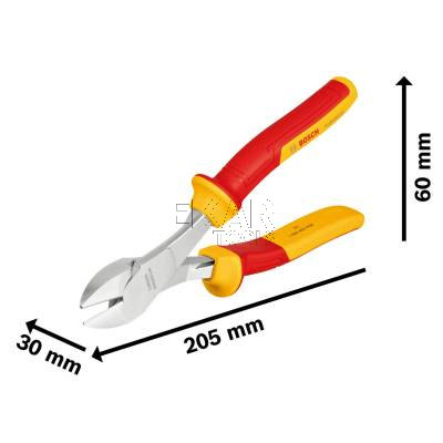 Szczypce cęgi boczne o dużej sile cięcia VDE 200mm BOSCH 1600A02NE2 - zdjęcie nr 3