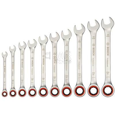 Zestaw 10 kluczy płasko-oczkowych z grzechotką BOSCH 1600A02AU0 - zdjęcie nr 2