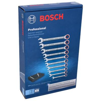 Zestaw 10 kluczy płasko-oczkowych z grzechotką BOSCH 1600A02AU0 - zdjęcie nr 3