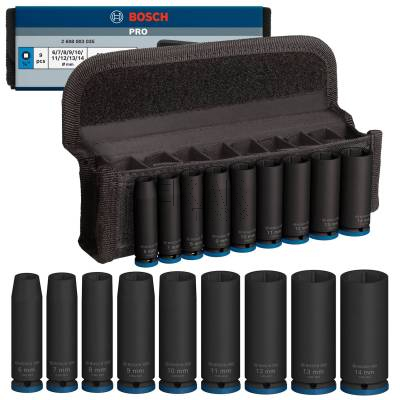Zestaw 9 nasadek udarowych 1/4 6-14mm BOSCH PRO Impact 2608003035