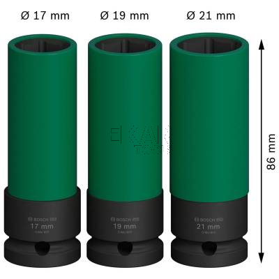 Zestaw 3 nasadek udarowych 1/2 17/19/21mm BOSCH PRO Impact 2608003033 - zdjęcie nr 2