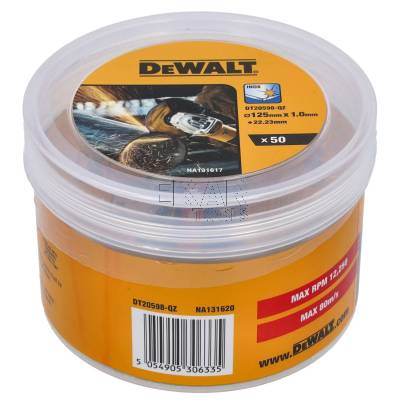 Zestaw 50 tarcz korundowych do cięcia stali i metalu 125x1mm DeWalt DT20598 - zdjęcie nr 4