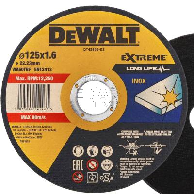 Tarcza korundowa do cięcia stali i metalu 125x1,6mm 1szt. DeWalt DT43906 - zdjęcie nr 3