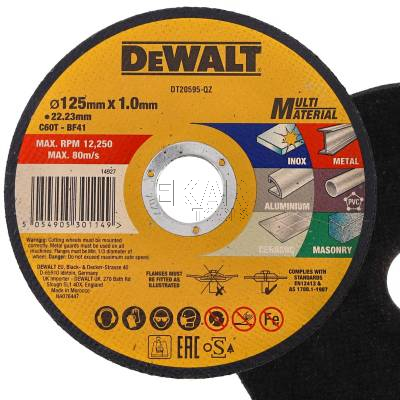 Tarcza korundowa do cięcia uniwersalna 125x1mm 1szt. DeWalt DT20595 - zdjęcie nr 2