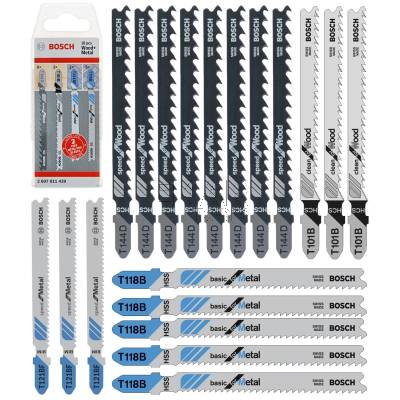 Zestaw 18 brzeszczotów do wyrzynarki Wood and Metal BOSCH 2607011439