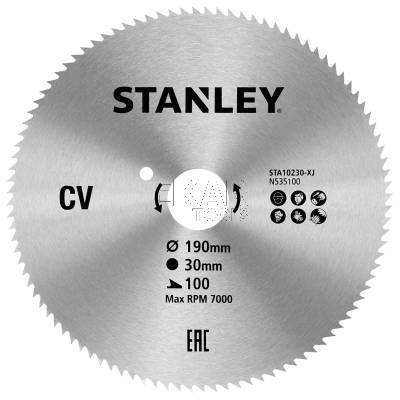 Tarcza pilarska do drewna 190x30mm 100z Stanley STA10230 - zdjęcie nr 2