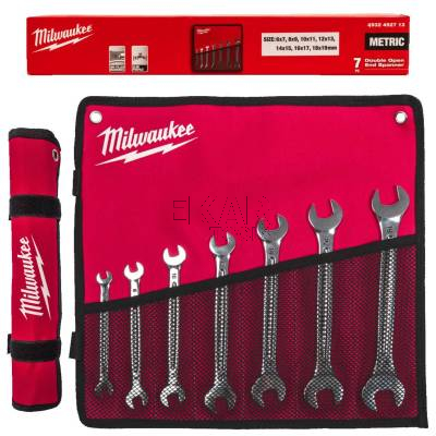 Zestaw 7 kluczy dwustronnie płaskich w etui Milwaukee 4932492713