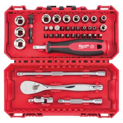 Zestaw nasadek 1/4 z grzechotką i wkrętakiem 38szt Milwaukee 4932498381 - zdjęcie nr 3