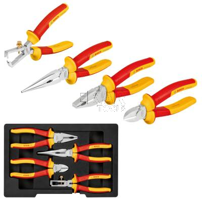 Zestaw 4 szczypiec VDE (uni, długie, boczne, do izolacji) BOSCH 1600A02NG1 - zdjęcie nr 2