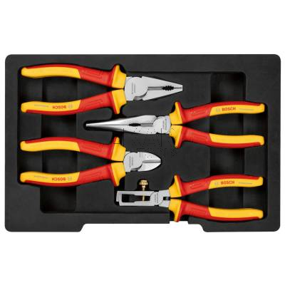 Zestaw 4 szczypiec VDE (uni, długie, boczne, do izolacji) BOSCH 1600A02NG1 - zdjęcie nr 3