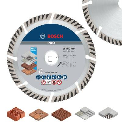 Diamentowa tarcza tnąca 150×22,23 mm Bosch PRO Multi Material 2608615062