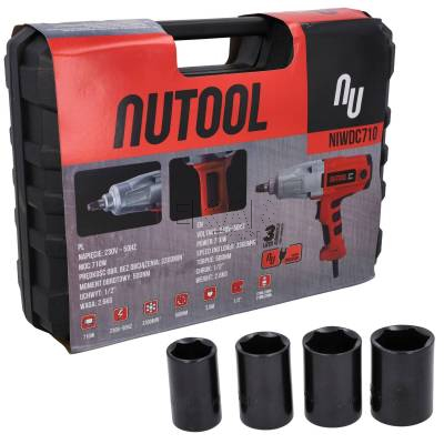 Klucz udarowy sieciowy NuTool NIWDC710 1/2 500Nm 710W + walizka i nasadki - zdjęcie nr 4