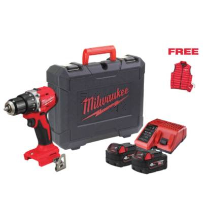 Zestaw: Wkrętarka udarowa Milwaukee M18 BLPDRCMC-402C + 2x4Ah + walizka + kamizelka - zdjęcie nr 2