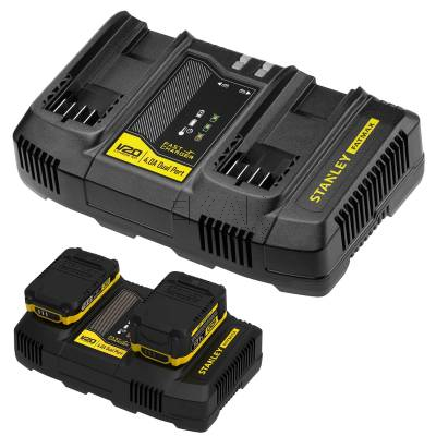Ładowarka do akumulatorów z 2 portami + USB STANLEY SFMCB24 V20 4A - zdjęcie nr 2