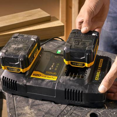 Ładowarka do akumulatorów z 2 portami + USB STANLEY SFMCB24 V20 4A - zdjęcie nr 3