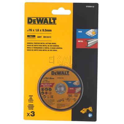 Zestaw 3 tarcz korundowych do cięcia metalu 76x1,6mm DeWalt DT20592 - zdjęcie nr 3