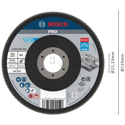 Tarcza listkowa wachlarzowa do metalu 125mm G80 1szt. PRO X571 BOSCH 2608606924 - zdjęcie nr 2
