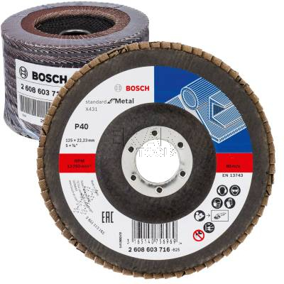 Tarcza szlifierska wachlarzowa lamelka 125mm X431 G40 BOSCH 2608603716