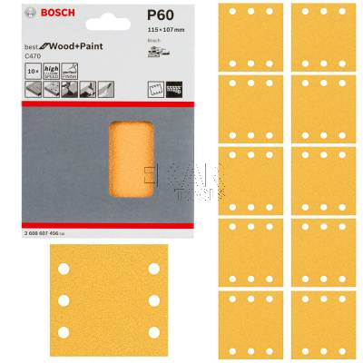 Papier ścierny na rzep 10szt 115X107 G60 Bosch 2608607456