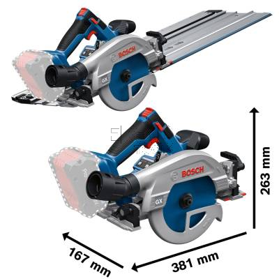 Pilarka tarczowa akumulatorowa BOSCH GKS 18V-57-2 GX 06016C1003 + szyna - zdjęcie nr 2